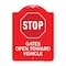 Signmission Stop Gates Open Toward Vehicle Heavy-Gauge Aluminum Architectural Sign, 24" x 18", RW-1824-9884 A-DES-RW-1824-9884 - alternate 1